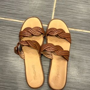 Madewell Cora slide sandals perforated leather